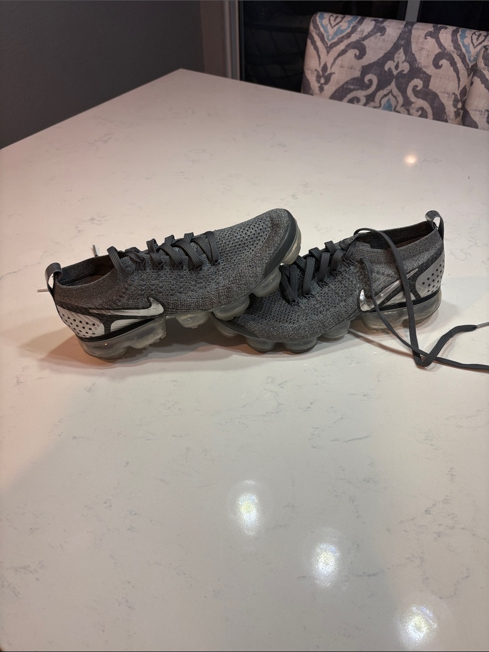 Nike Grey Flyknit VaporMax Sneakers